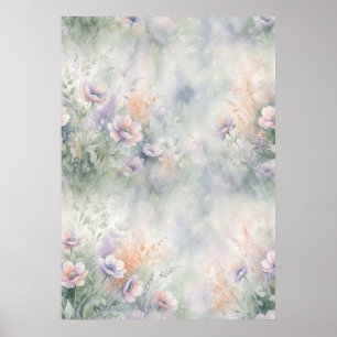 Poster Cartaz do Jardim de Flores Silvestres Lavanda Past