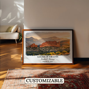 Poster Cartaz do Jardim dos Deuses Colorado, Aquarela