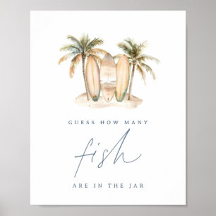 Poster Cartaz do Jogo de Adivinhação de Peixes para Chá d
