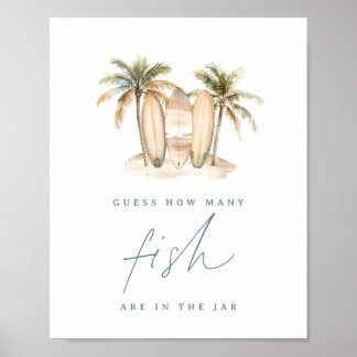 Poster Cartaz do Jogo de Adivinhação de Peixes para Chá d