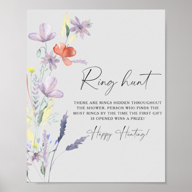 Poster Cartaz do jogo de caça ao anel de flores silvestre (Frente)