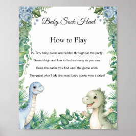 Poster Cartaz do Jogo de Caça ao Meião de Bebê Dinossauro