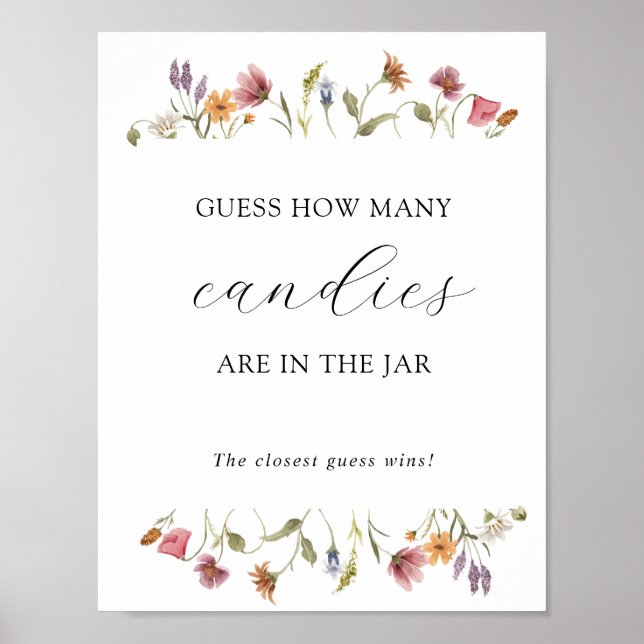 Poster Cartaz do Jogo de Chuveiro: Adivinhe Quantos Estão (Frente)