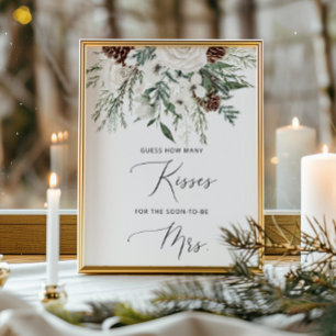 Poster Cartaz do jogo de chuveiro de noiva de inverno qua