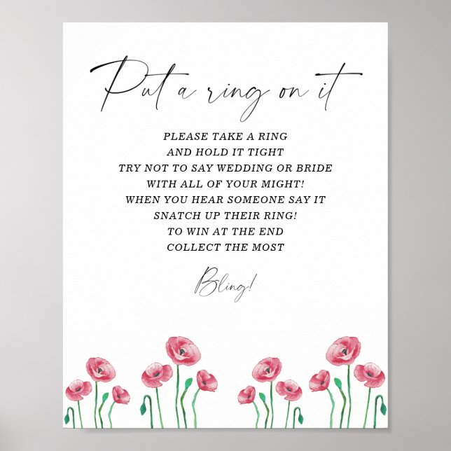 Poster Cartaz do jogo de colocar um anel na primavera flo (Frente)