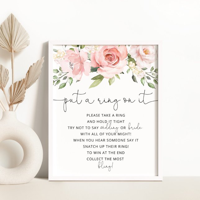 Poster cartaz do jogo de floral rosado 'coloque um anel n (Criador carregado)