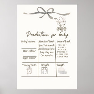 Poster Cartaz do Jogo de Previsões da Festa do Bebê