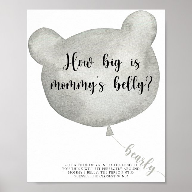 Poster Cartaz do jogo do balão de urso Qual é o tamanho d (Frente)