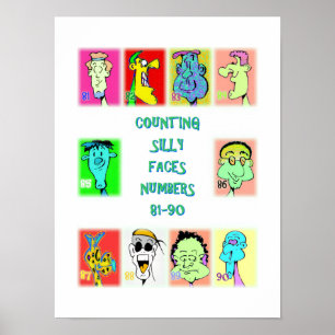 Poster Cartaz do Livro Contando Rostos Bobos #9: Números