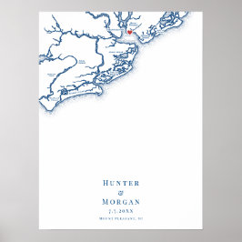 Poster Cartaz do Livro de Visitas de Casamento Mapa de Mo
