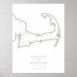 Poster Cartaz do Livro de Visitas do Casamento do Ocean E