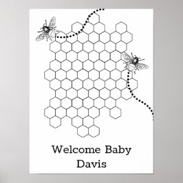 Poster Cartaz do Livro de Visitas do Chá de Bebê