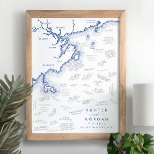 Poster Cartaz do Livro de Visitas Moderno Oceanview de Na