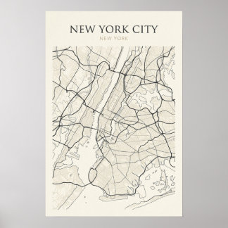Poster Cartaz do Mapa da Cidade de Nova York