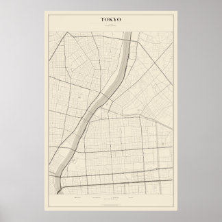 Poster Cartaz do Mapa da Rua de Tóquio