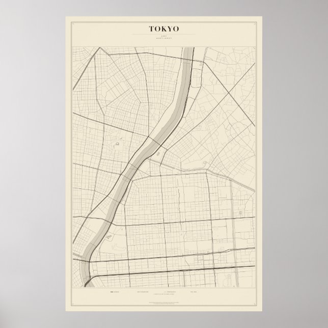Poster Cartaz do Mapa da Rua de Tóquio (Frente)