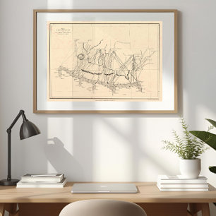 Poster Cartaz do Mapa de 1858 do Col. Waugh Everest & Deo