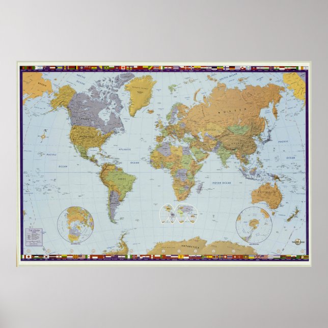 Poster Cartaz do Mapa do Mundo Moderno (Frente)