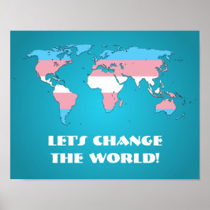 Poster Cartaz do mapa mundial do orgulho transgênero