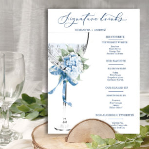 Poster Cartaz do Menu de Bebidas Especiais do Casamento A
