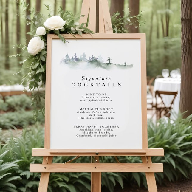 Poster Cartaz do Menu de Coquetéis Signature Pine Crest (Criador carregado)