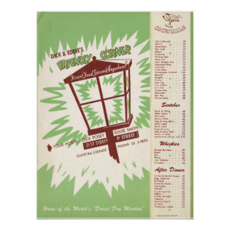 Pôster Cartaz do Menu do Dick & Eddie