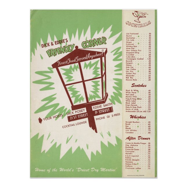 Pôster Cartaz do Menu do Dick & Eddie (Frente)