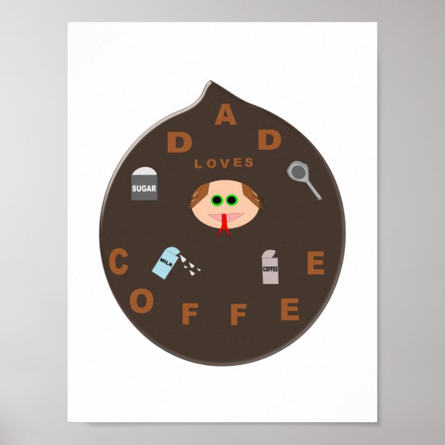 Pôster Cartaz do Monstro Pai Engraçado que Ama Café (Frente)