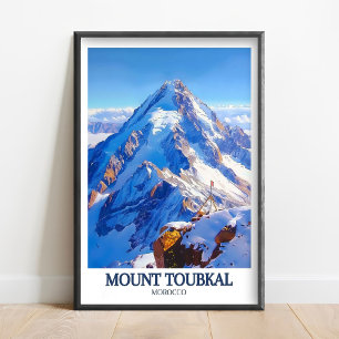 Poster Cartaz do Monte Toubkal - Pico Toubkal - Arte Toub