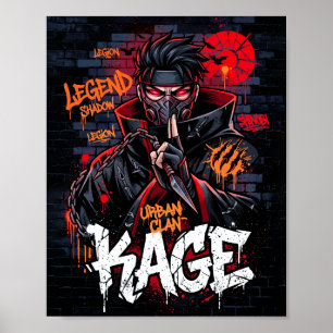 Poster Cartaz do Ninja do Clã Urbano Kage