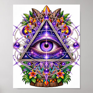 Poster Cartaz do Olho Lunar Violeta