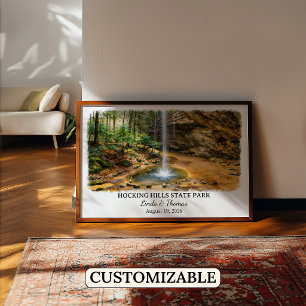 Poster Cartaz do Parque Estadual Hocking Hills Ohio, Aqua