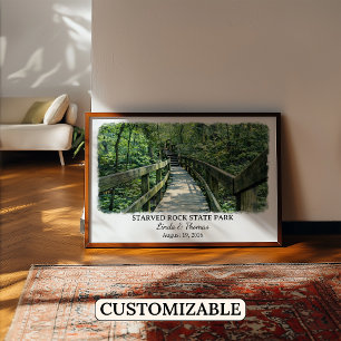 Poster Cartaz do Parque Estadual Starved Rock Illinois, A