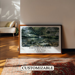 Poster Cartaz do Parque Estadual Starved Rock Illinois, A