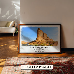 Poster Cartaz do Parque Nacional Arches Utah, Aquarela