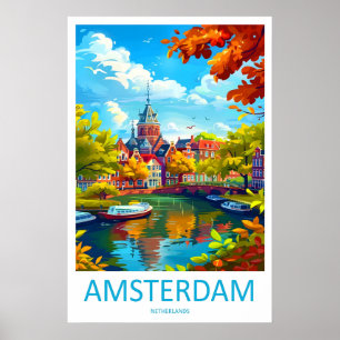 Poster Cartaz do Parque Nacional de Amsterdã Esqui Viagem