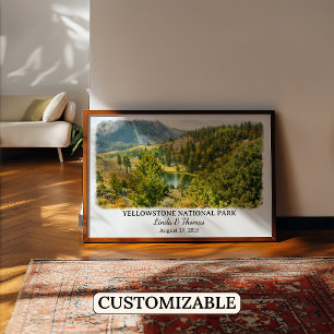 Poster Cartaz do Parque Nacional de Yellowstone Montana,