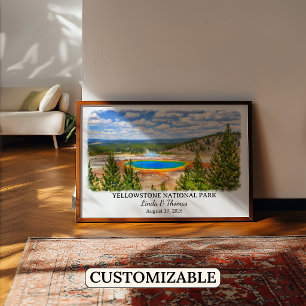 Poster Cartaz do Parque Nacional de Yellowstone Montana,