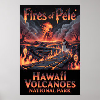 Poster Cartaz do Parque Nacional dos Vulcões Assombrados