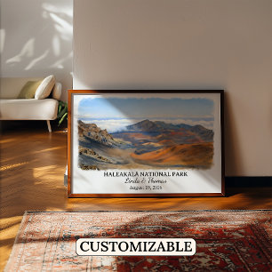 Poster Cartaz do Parque Nacional Haleakalā Hawaii, Aquare