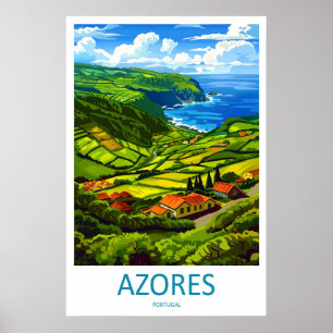 Poster Cartaz do Parque Nacional Vintage Açores Esqui Via