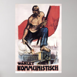 Poster Cartaz do Partido Comunista Alemão, KPD da Repúbli