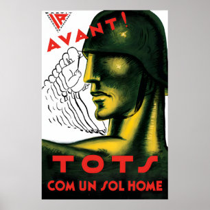 Poster Cartaz do Partido Republicano da Guerra Civil Espa