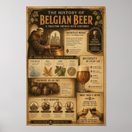 Poster Cartaz do Patrimônio Cervejeiro das Abadias Belgas