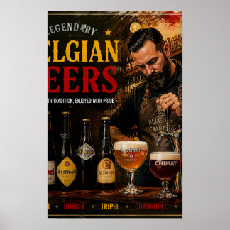 Poster Cartaz do Patrimônio e Calor da Cerveja Belga