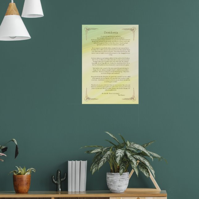 Poster Cartaz do Poema Desiderata de Max Ehrmann (Sala de Estar 1)