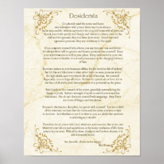 Poster Cartaz do Poema Desiderata de Max Ehrmann
