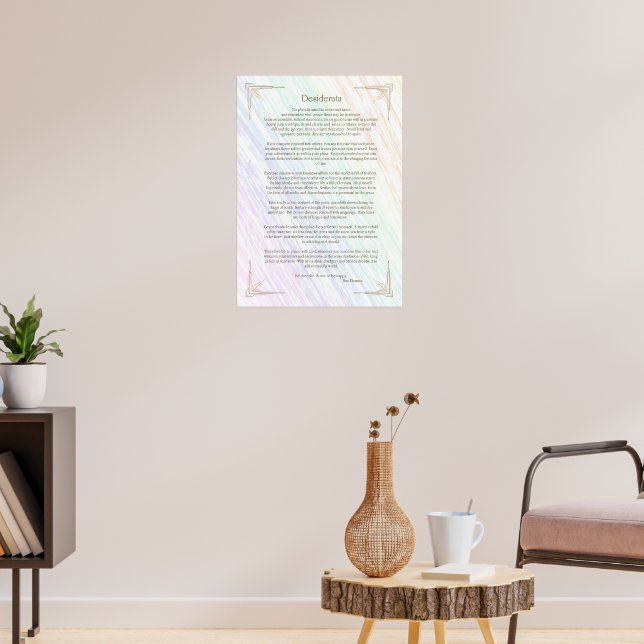 Poster Cartaz do Poema Desiderata de Max Ehrmann (Sala de Estar 3)