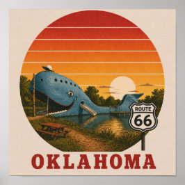 Poster Cartaz do Pôr do Sol da Baleia da Rota 66 de Oklah