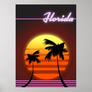 Pôster Cartaz do pôr do sol da Flórida 1984